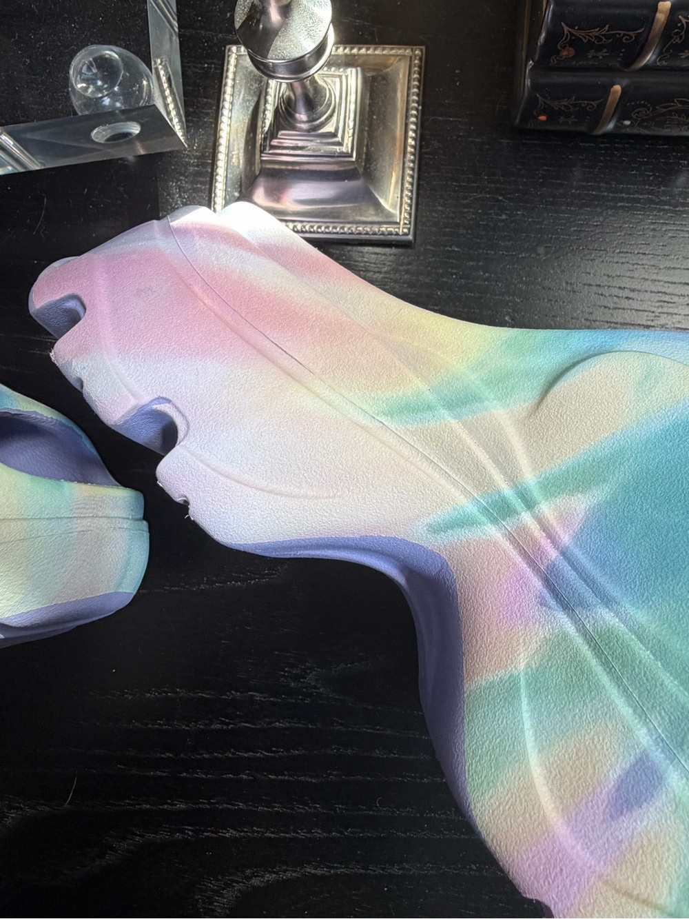 Stella McCartney Pastel Tie-Dye Foam Clogs in Lavender, Pink and Blue - Picture 9 of 16